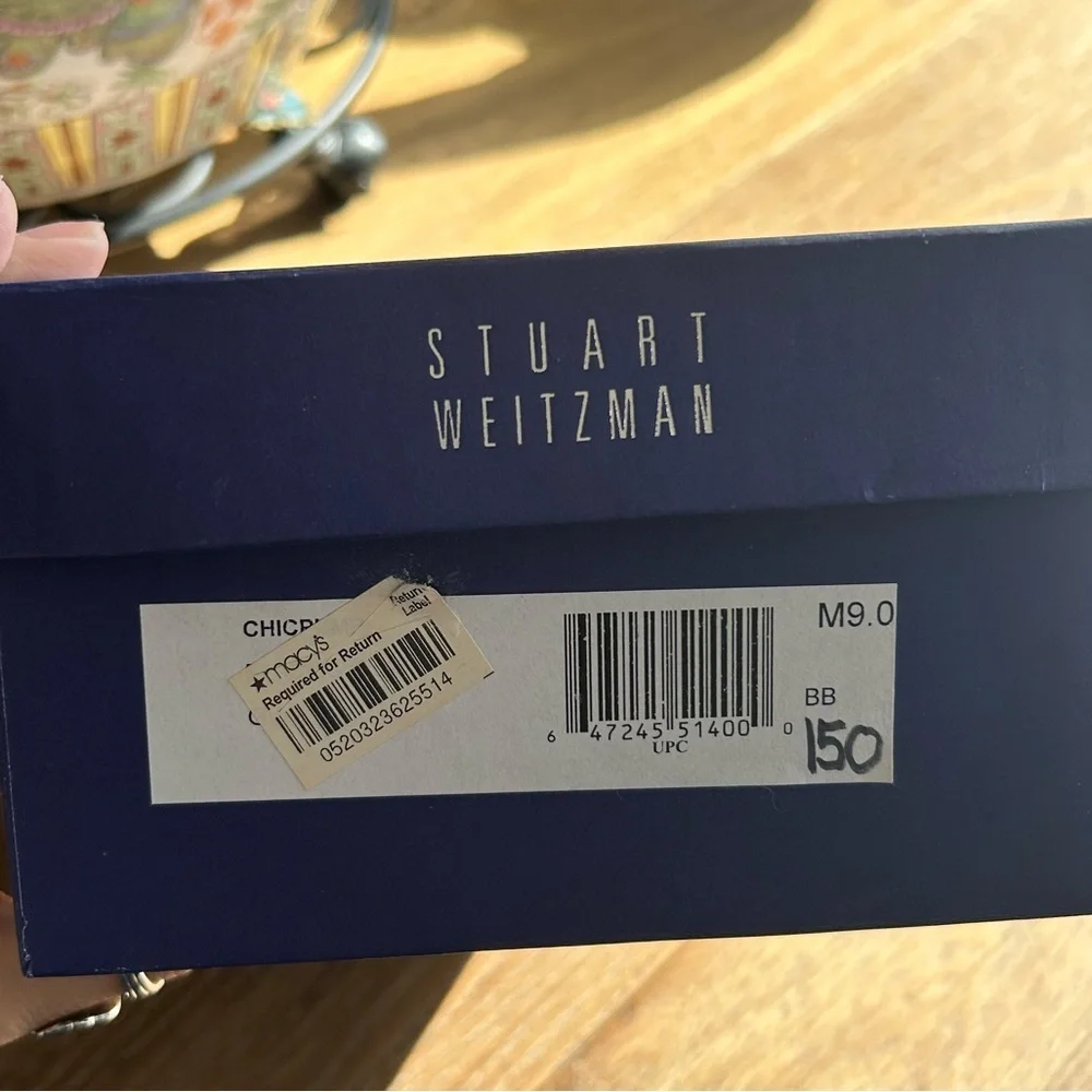 NIB RARE Stuart Weitzman Black Suede ChicPump Kitten Heels Size 9